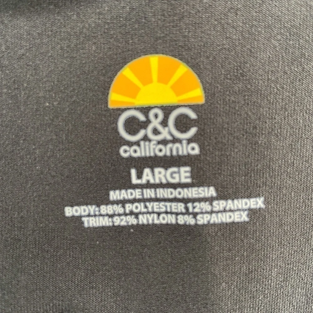 C&C CALIFORNIA | Black & Teal Capri Workout Pants